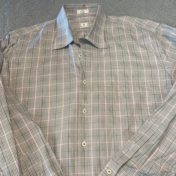Peter Millar Shirt Mens Large Black/gray/pink Checked Long Sleeve Button Down - Picture 4 of 10